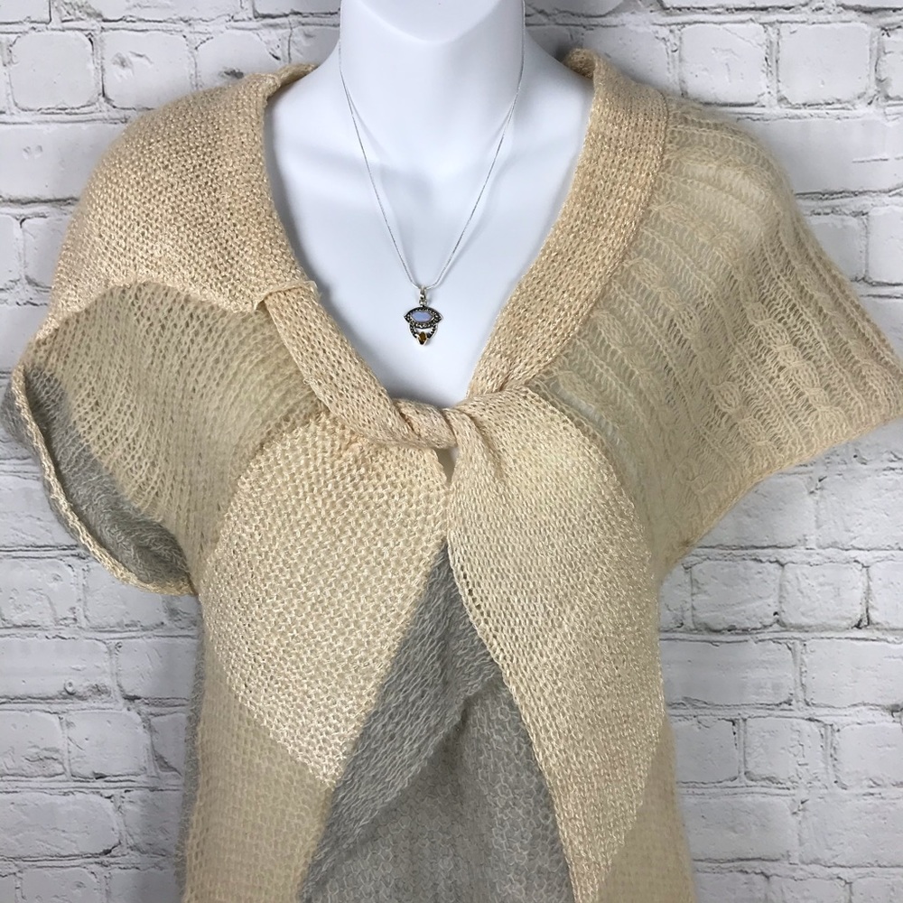 Anthropologie Wool Blend Neutral Sheer Sweater - Picture 4 of 7